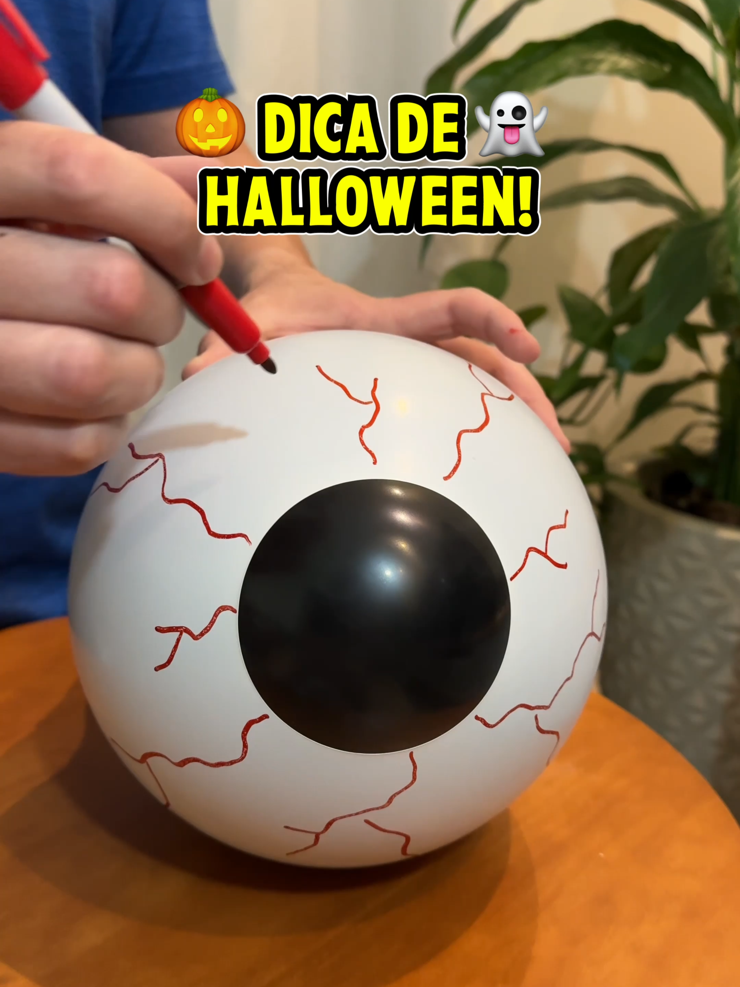 Como fazer um olho de balão assustador para o Halloween! 🎃👻 #dicas #halloween2024 #diadasbruxas