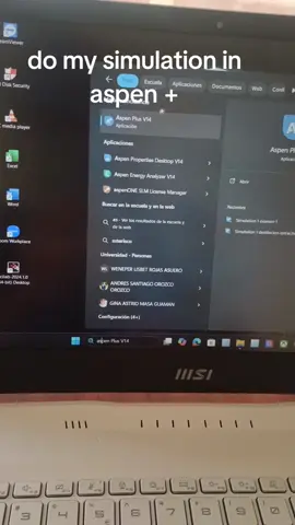 Aspen plus en Ingeniería Química.  Mi notebook 🟣#utpl #aspenplus #lojaecuador #ingenieriaquimica 