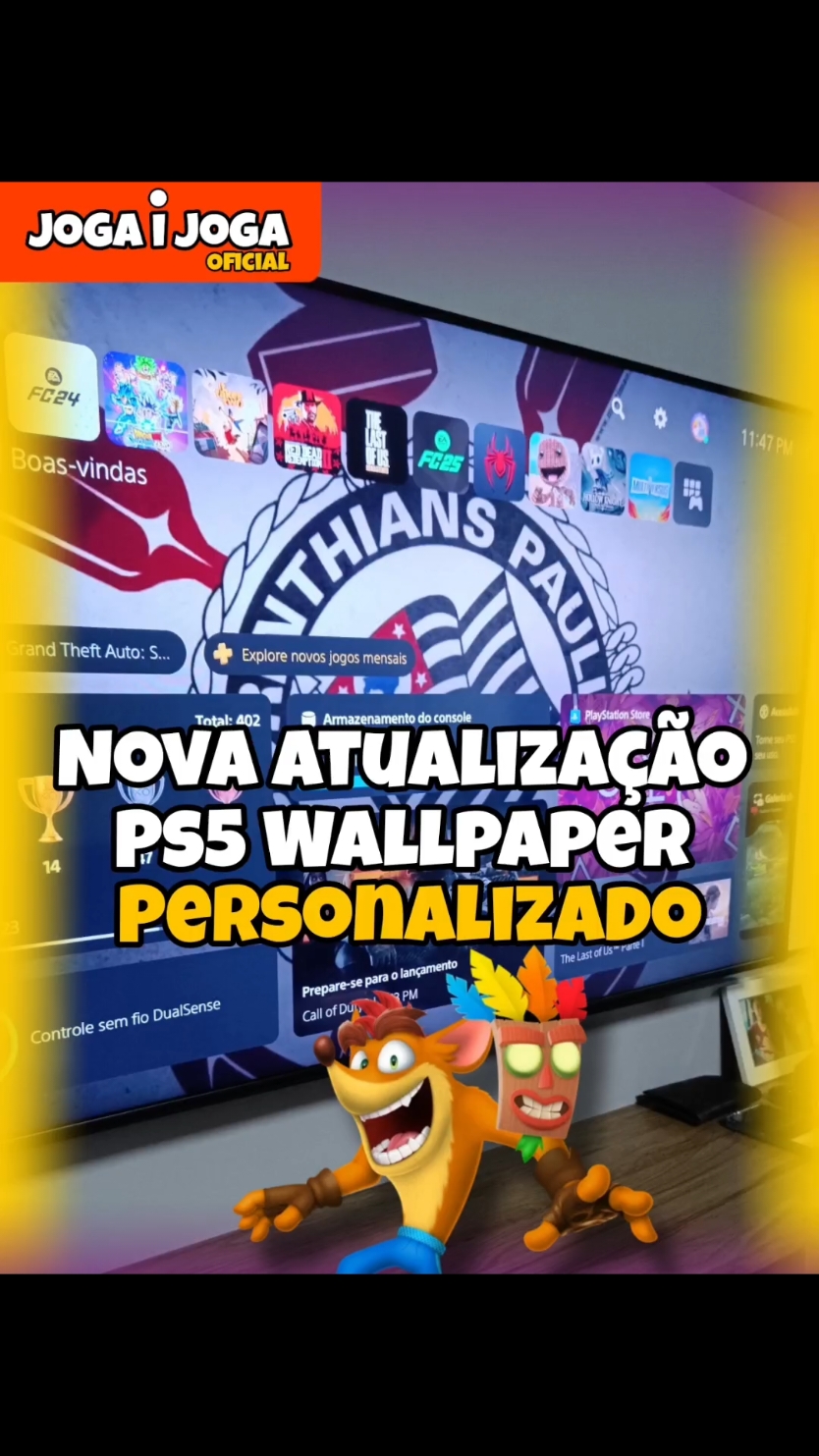 Nova Atualização PS5 Wallpaper Personalizado 😍🎮 #gamerentiktok #jogaijogaoficial #playstation #ps5 #jogos #games 