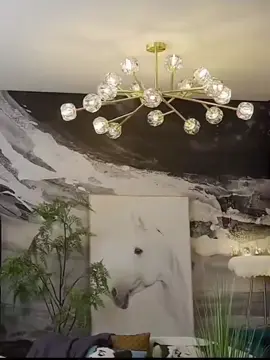 Modern Crystal Chandelier Ceiling Light Sala Tricolor Drop Light Pendant Lamp for Living Room Kitchen Dining #CapCut 