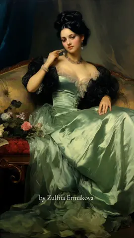 Silk green dress 💚💚💚@Kling AI #silk #dress #woman #titanic #oilpainting #oil #fantasy #ai #zulfiiaermakova #Victorian #gothic #klingai #gree #silk 