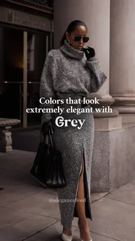 Most elegant grey color combos ✨ 📌 Grab my my free elegance & color combo ebook from bio What color do you want to see next?  #fallfashion #falloutfits #elegantoutfit #elegantlook #elegantstyle #classystyle #falloutfitideas #outfitinspiration #greyoutfit 
