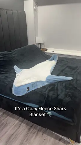She’s OBSESSED w/ this 😭 #viral #sharkblanket #viralfinds  #foryoupage  #couplegoals  #trending #cozyshark #fy #giftideasforher  