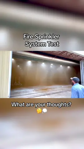 Fire Sprinkler System Test in a Hangar #fireprotection #satisfyingvideo #firesprinkler 