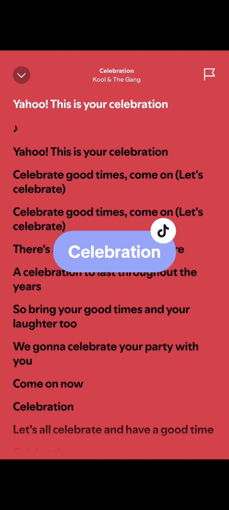 Celebration🎶 by: Kool & The Gang #celebration #lyrics #spotify #kantakamuna🎤🎶 #oooooomerr_ #fyp 