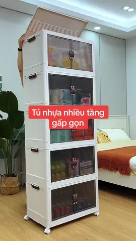 Tủ nhựa gấp gọn nhiều tầng, tủ đựng đồ đa năng tiện lợi  #xuhuong #review #tunhua #tunhuadanang #tunhuagapgon #giadungthongminhh40 