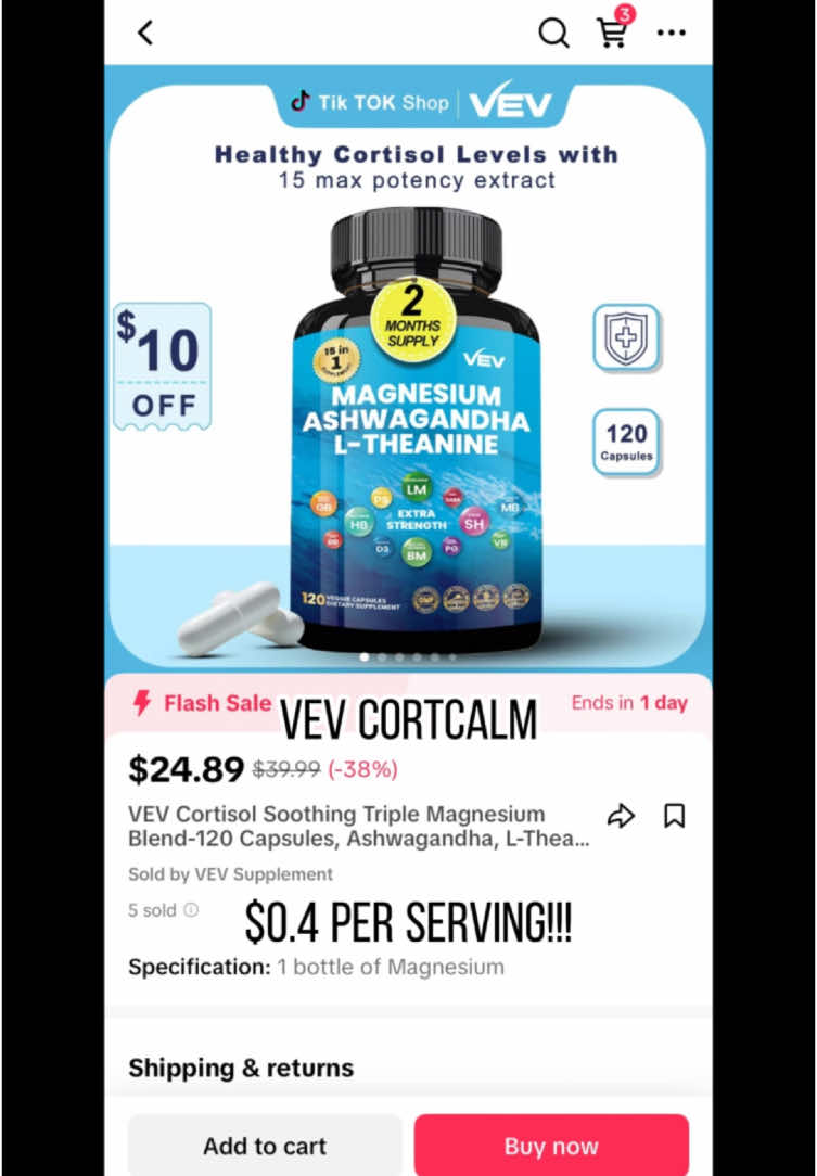 What??$0.4 per serving!!!!#vevcortcalm #health #highcortisol 