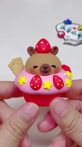 cupcakebara 🧁 #clay #crafting #clayart #DIY #shorts #capybara 