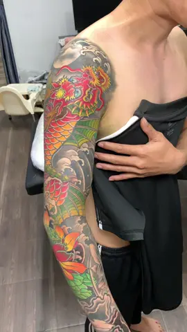 Full tay cá chép hoá rồng cho a zai #ốcthathu #tattoo #trending #tienlang #haiphong 