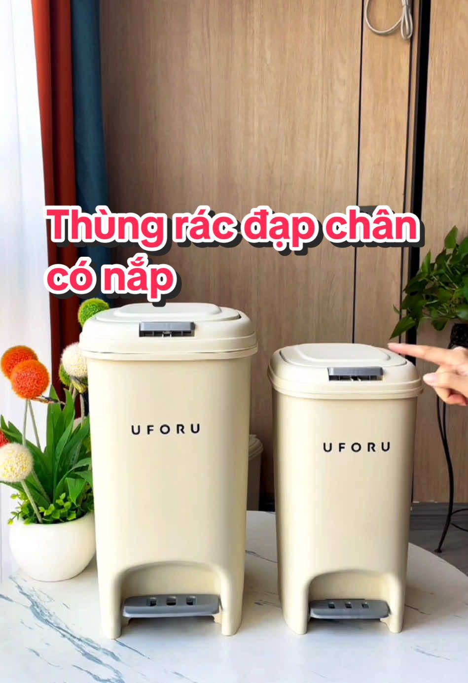 Thùng rác đạp chân cao cấp, thiết kế đẹp mắt, phù hợp mọi không gian #thungrac #thungracdapchan #thungracconapday #giadungtienich 