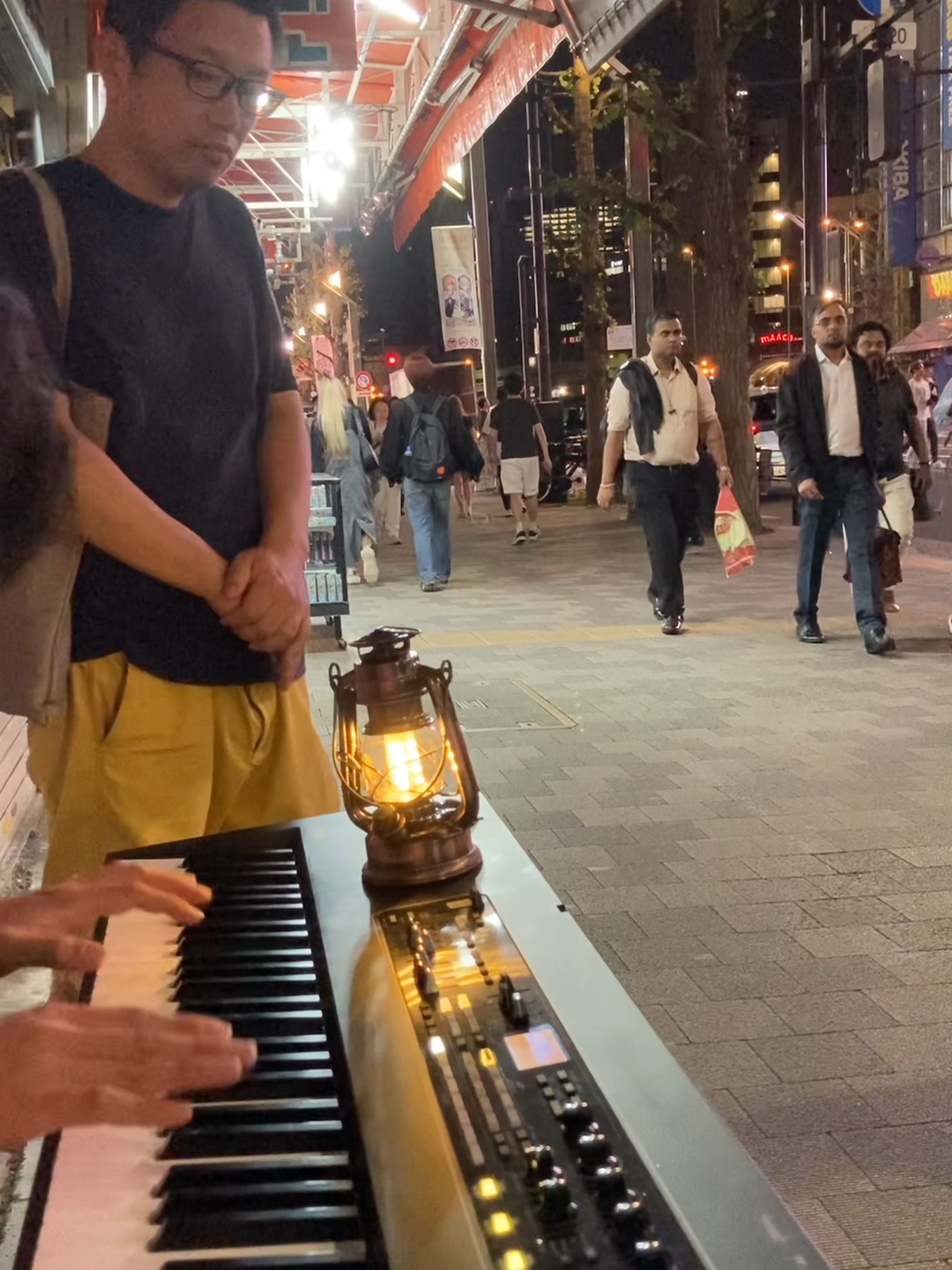 街中で
