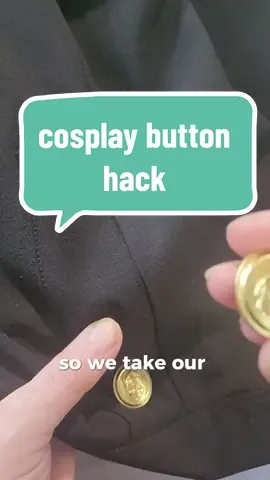 There are a ton of these weird buttons in cosplay and costuming that don't hold anything together and at least for me they look sloppy. They have a tendency to flop around and not... look like a button. So I want to share this QUICK COSPLAY HACK, that changed my life.  #cosplaytips #sewingtiktok #cosmaker #cosplaygirl #cosplayhack #costuming #alternativefashion 