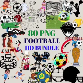 80 PNG #Football #Clipart Bundle | High-Resolution #Designs for Sublimation, T-Shirts, Stickers, DIY Crafts & Sports-Themed Projects Drawing