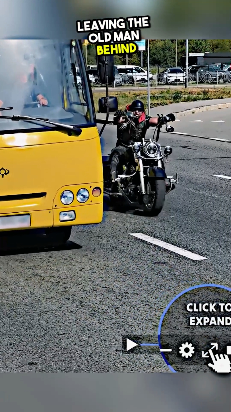 He Blocked the Bus—What Happened Next Was Unbelievable! #halloweenlook #kindness #biker 