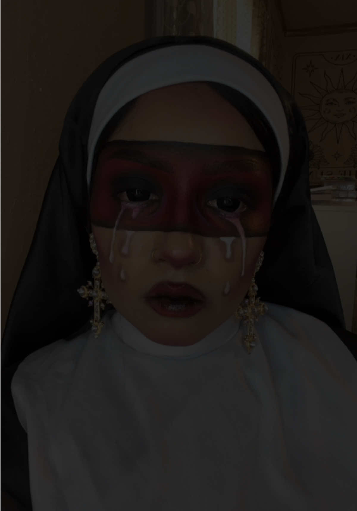 Nun Makeup  #nunmakeup #thenun #fyp #fypシ #makeup #yoursign #gothmakeup #glam #halloweencostume #grwm #girlssupportgirls #contentcreator 