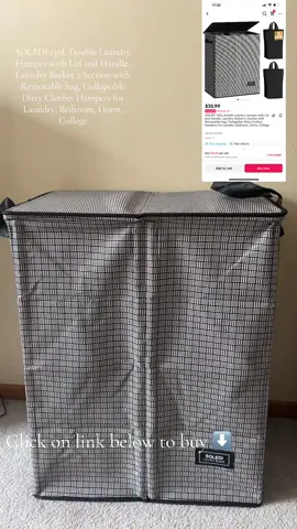 #SOLEDI #130L #Double #LaundryHamper with #Lid and #Handle, #Laundry #Basket #2Section with #Removablebag, #Collapsible #DirtyClothes #Hampers for #Laundry, #Bedroom, #Dorm, #College #fyp #viralvideo #tiktokshop 