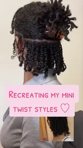 Recreating my original mini twists styles on short hair!💞 My hair has gotten long enough for me to be a mini twists girly again!! 🥹 #minitwist #minitwisthairstyles #shortminitwists #shorthair #shortnaturalhair #twa #bigchop #bigchopjourney #blackgirl #type4hair #4bhair #4chair #shortnaturalhairstyles #zaricalil 