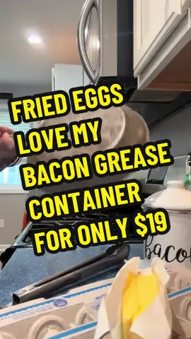 I love my bacon grease fried eggs in the morning. Who else loves cooking with bacon grease. I have this bacon grease strainer container that preserves my grease for all my cooking endeavors. #greasecontainer #bacongreasecontainer #friedeggs #bacon  #baconlovers #CookingHacks   