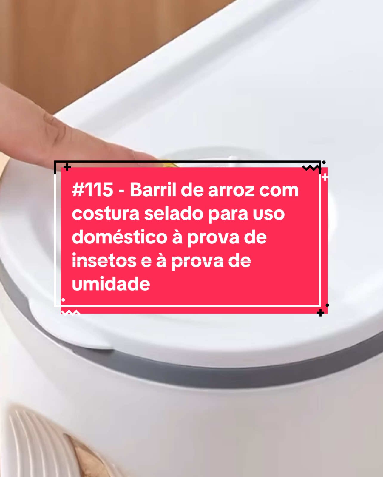#115 - Barril de arroz com costura selado para uso doméstico à prova de insetos e à prova de umidade #BarrilDeArroz #ArmazenamentoSeguro #ÀProvaDeInsetos #ÀProvaDeUmidade #CozinhaOrganizada #DicasDomésticas #ArmazenamentoInteligente #VidaPrática #CuidadoComOsAlimentos #SoluçõesParaCasa
