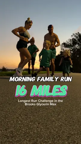 Join us for our longest family run: 16 Miles The inspiration to go after this personal goal was thanks to the new @brooksrunning Glycerin Max!! 16 miles accomplished while running & pushing the jogger was a huge goal. The new @brooksrunning Glycerin Max was an absolute game changer for distance running. Just think, a max-cushioned shoe designed to make running feel effortless. With the DNA Tuned Technology combined with the GlideRoll Rocker, the shoe comes to life.  Having personal goals is one thing but being able to accomplish this together as a family was absolutely AMAZING!!  It was a huge challenge overall but I knew it would be my family that would pull me through and keep me going. The family aspect is something I will always cherish and being able to do this with them along my side was an incredible feeling.  My thoughts on the Glycerin Max after a long run? They were exactly what I needed. That added cushion with energy return felt so good when the miles got heavy. They performed exceptionally well and I cannot wait to wear them moving forward with our future family runs. The most I have ever ran with the jogger was during our half marathon (13.1 miles) this past summer and wound up doing 16.16 miles without stopping once! From start to finish the run was a success and I am proud of my whole family as it was a team effort.  Woohoo I DID IT!  #GlycerinMax #RunYouThere #brookspartner #fitfamily #familyrun #runbabyrun #familytime #brooksrunning #runhappy #longrun #distancerunning #runningfamily #familygoals #runnersworld #runnerscommunity #runningmotivation #runningshoes 