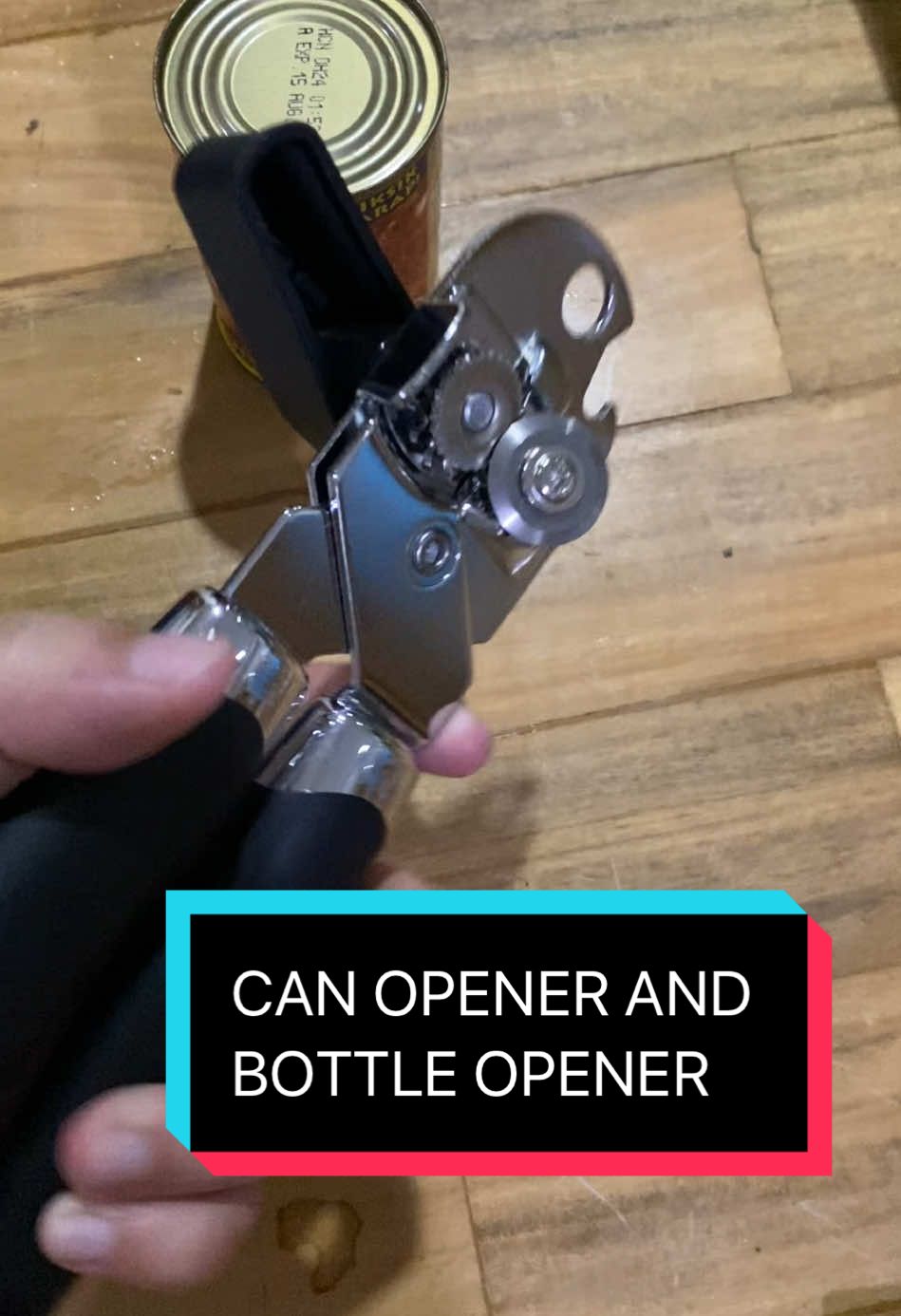 Multifunctional can and bottle opener. Smooth and easy to use. #canopener #bottleopener #stainless #kitchenware #kitchentools #tiktokfinds #fyp #foryou #homefinds #cookingtools 
