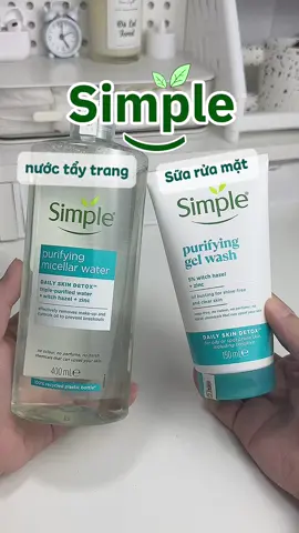 Combo sữa rửa mặt và tẩy trang nhà simple hỗ trợ cho da dầu mu.n mn tham khảo nha#viral #putaci #suaruamat #nuoctaytrang #simpleskincare #simpletip #simple #reviewlamdep 