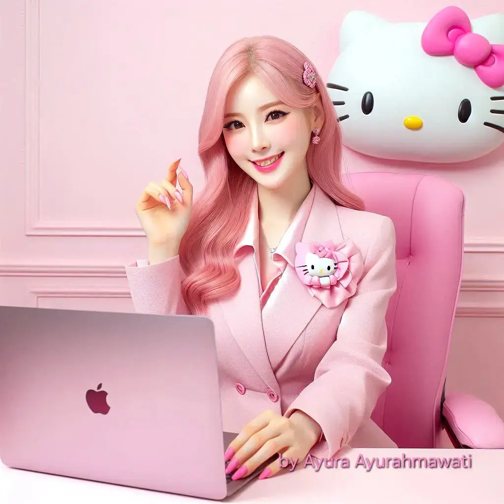 Design/ prompt by Ayura 🩷 #inspirasi #kreasi #design #desain #AI #fyp #fypシ #pp #cewekpink #bleazerpink #pink #pinklovers #hellokittylovers #hellokitty #ruangkerja 