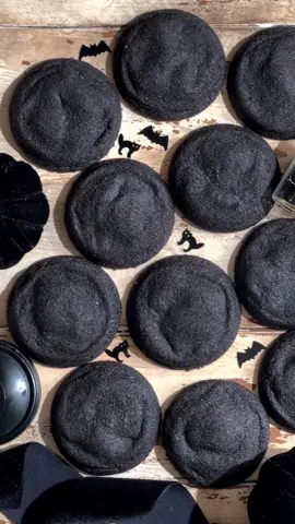 Black Velvet Cheesecake Cookies 🖤 Chewy black cocoa cookies stuffed with cheesecake filling. The perfect Halloween cookies!  #halloweenbaking #cookies #cheesecake #fallbaking 
