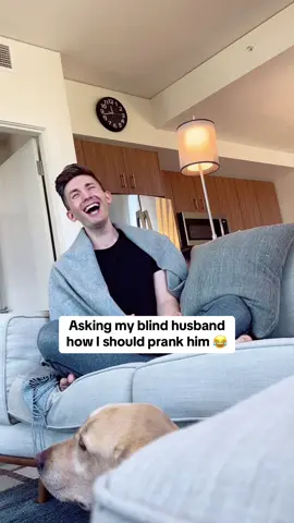 Got him with that last one 🤣 #prank #couplesprank #blind #disabilitytiktok 