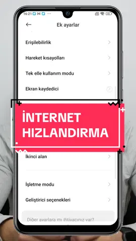 📱 Internet ve Wi-Fi Hızınızı Artırmanın Yolu! 🚀 Merhaba arkadaşlar! Bugün, Samsung ve Xiaomi gibi Android telefonlarda internet hızınızı artırmanın basit bir yolunu paylaşacağım. Bu yöntemle, internet hızınızı en az iki kat artırabilirsiniz! Ayarlar: Telefonunuzun ana ekranından 