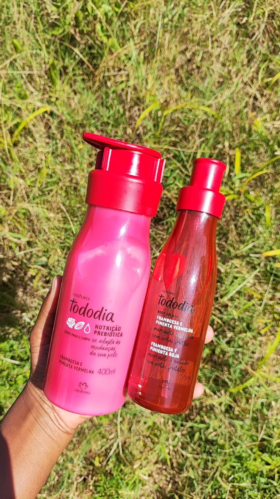 Natura tododia framboesa e pimenta vermelha 🌶️  #Naturatododia #framboesaepimentavermelha #hidratantecorporal #bodysplash 