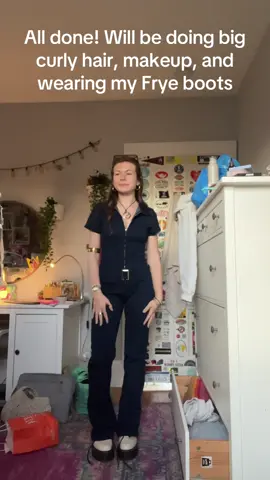Got this vintage denim jumpsuit off ebay ofc did not fit 🙄 #alteringclothes #ebay #halloweninspo #vintage #70s #70scostume #disco #sewing 