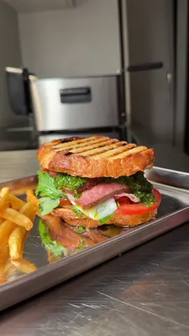 Episode 61 | She’s a catch, and you need to reel her in. #steaksandwich #sandwich #steakdinner 
 
 What's for dinner, honey?
 Steak sandwich filled with 8-week dry-aged striploin, caramelized onion jam, tomatoes, arugula, pancetta, fresh parsley garlic sauce, and MC fries.
 
 Difficulty = Easy peasy!
 
 What's the winner?
 While the dish is relatively easy to make, I think the copycat fries are what bring it all together. They have an almost identical (you be the judge) fast-food MC fry taste. Paired with the sandwich, it makes a nice, easy, casual date night recipe.
 
 Don’t like all the components? Don’t worry!
 You can always replace some ingredients for the sandwich aspect—maybe find out their favorite toppings?
 
 What about the steak?
 While I mentioned dry-aged steak, you can go for a regular steak as well. I suggest a prime cut with some good fat. On that note, if you baste your steak, be careful not to overcook it if you’re also finishing it in the oven. Best to replace the pan after the initial sear. This is key, especially if your steak is on the thinner side (in that case, skip the oven finishing technique).
 
 Oven finishing technique?
 200°/392°F 2-5 minutes depening on thicknes of cut and final desired cooking temp. 
 
 Onion Jam:
 Ingredients
 6 white onions finely sliced
 30g neutral oil
 85g caster sugar 
 20g butter
 65g white vinegar
 1 sprig of thyme & rosemary (leaves only)