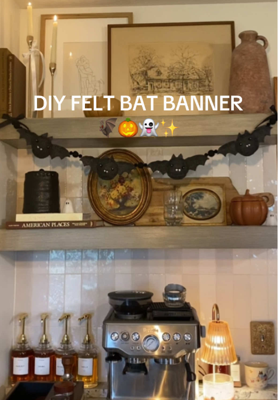 cutie felt bat banner 🦇 #feltcrafts #halloweenbanner #halloweencrafts #coffeebardecor #halloweengarland #spookyseason #halloween2024