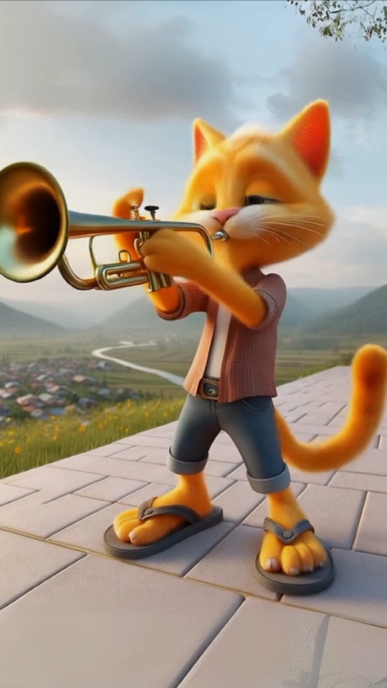 tiupan pemersatu#kucing #cute #lucu #trending #trumpet 