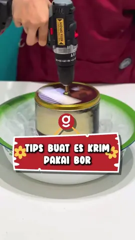 Bikin es krim bisa pakai bor, loh!🤯 Nggak percaya?😝 #gotoliving #eskrim #eksperimen  #bortangan #PayLaterIDN 