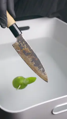 【Before After】 I Couldn’t Cut the Sudachi, So I Sharpened the Deba Knife 🔪✨ #sharpening #satisfying #asmr 