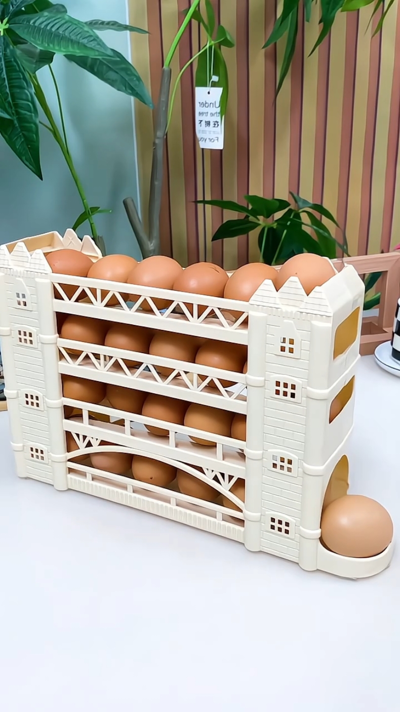 Khay đựng trứng 4 tầng trượt tự động, khay chuyên dụng để bảo quản trứng  #khaydungtrung #khaydungtrungtulanh #khaydungtrungthongminh #giadung #giadungtienich #giadungthongminh 
