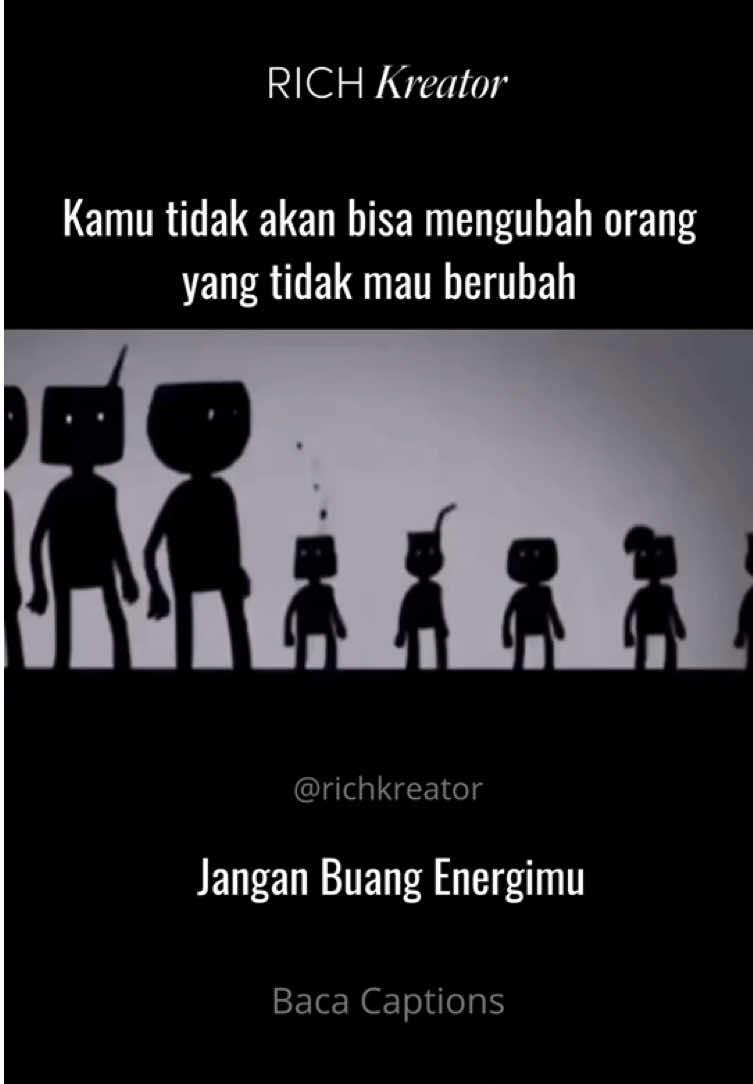 KAMU TIDAK DAPAT MENGINSPIRASI PERUBAHAN PADA ORANG DENGAN POLA PIKIR YANG TERTUTUP. 🔻 Hidupmu dibentuk oleh pola pikir dan energimu. Jika pola pikir negatif terus berulang, itu pertanda untuk belajar dari pengalaman yang sudah terjadi dan bahkan mungkin bisa untuk mencari bimbingan dari orang lain, agar dapat membantumu untuk tumbuh. Kemudian, dengan membagikan apa yang telah kamu pelajari, Kamu juga bisa membantu orang lain. Dengan cara ini, kita semua berkontribusi pada kesadaran yang kolektif, bertransformasi bersama menjadi satu. Tetapi beberapa orang begitu terjebak dalam identitas ego mereka, hal ini membuat mereka tetap terjebak dalam kondisi mentalitas korban. Mereka akhirnya menyakiti diri mereka sendiri dan bahkan orang lain. Sayangnya, tidak ada yang dapat Kamu lakukan untuk mengubahnya. Kamu dapat menjelaskan berulang kali bahwa ada masa depan yang lebih cerah, tetapi mereka tidak akan pernah melihat ke atas. Kamu bisa menasehatinya sekali, dua kali, tetapi kalo mereka tidak mau mendengarkan, kamu tidak bisa memaksakan perubahan apapun. Jadi, fokuslah untuk memelihara diri sendiri dan terhubung dengan mereka yang siap tumbuh. Bersama-sama, untuk saling mendukung perjalanan satu sama lain. Follow @richkreator  untuk tips harian tentang menciptakan keselarasan di dalam dan menyesuaikan diri dengan diri tertinggimu. Mari kita tumbuh bersama.  #mindfulness #community #friends #growth #mindset #selfdevelopment #selflove #selfreminder #lifecoaching #lifecoach #lifelessons #spiritual #spirituality #growthmindset #spiritualis #polapikirpositif #pengembangandiri #motivasibijak #psikologikepribadian 