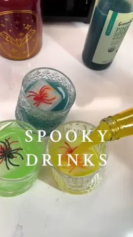 Spooky Drinks for Halloween!💀🕷️🪦 All my holiday drink recipes are in my Cocktails & Dreams ebook available now! 📖 #cocktails #drinks #restock #halloween #fancyice #asmr #icerestock #drinkrecipes 