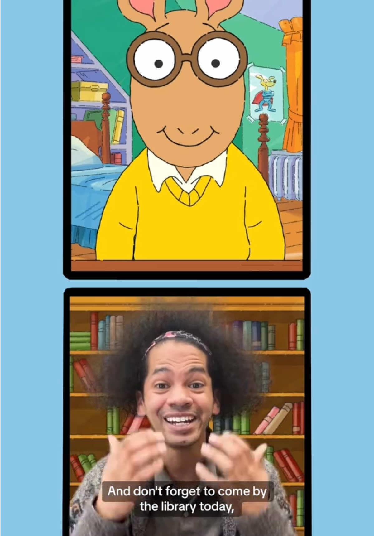 @ArthurPBS is all about getting to “okay” together! Maybe with a library card… 💛 Video description: Arthur Read can’t find his library card, so Librarian Mychal tries to help him through taking a moment to breathe. Along the way, they find his library card to help him borrow books. #BookTok #LibraryTikTok 