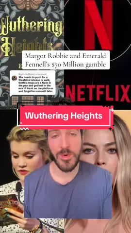 Replying to @Drew Netflix takes the L, and I couldn’t be happier. Margot Robbie and Emerald Fennell took a stand, accpepting $70 million less from Warner Brothers for their Wuthering Heights film, also starting Jacob Elordi. We need more of this, until Netflix gets the message. #margotrobbie #wutheringheights #netflix #emeraldfennell #saltburn #jacobelordi #movies #movietok #film #filmtok 