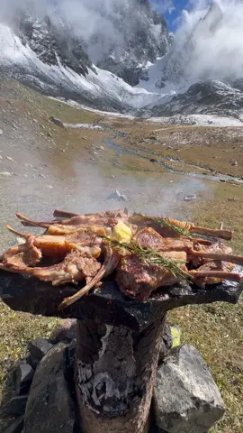Kütük Ocakta Kuzu Pirzola Pişirme 🥩 Cooking lamb chops on a wood stove 🏔️ #Outdoors #outdoorcooking #food #cooking #nature #camping #yummyfood #asmr #asmrvideo #mountains #snow #survival #wood #bushcraft #doğadayaşam 