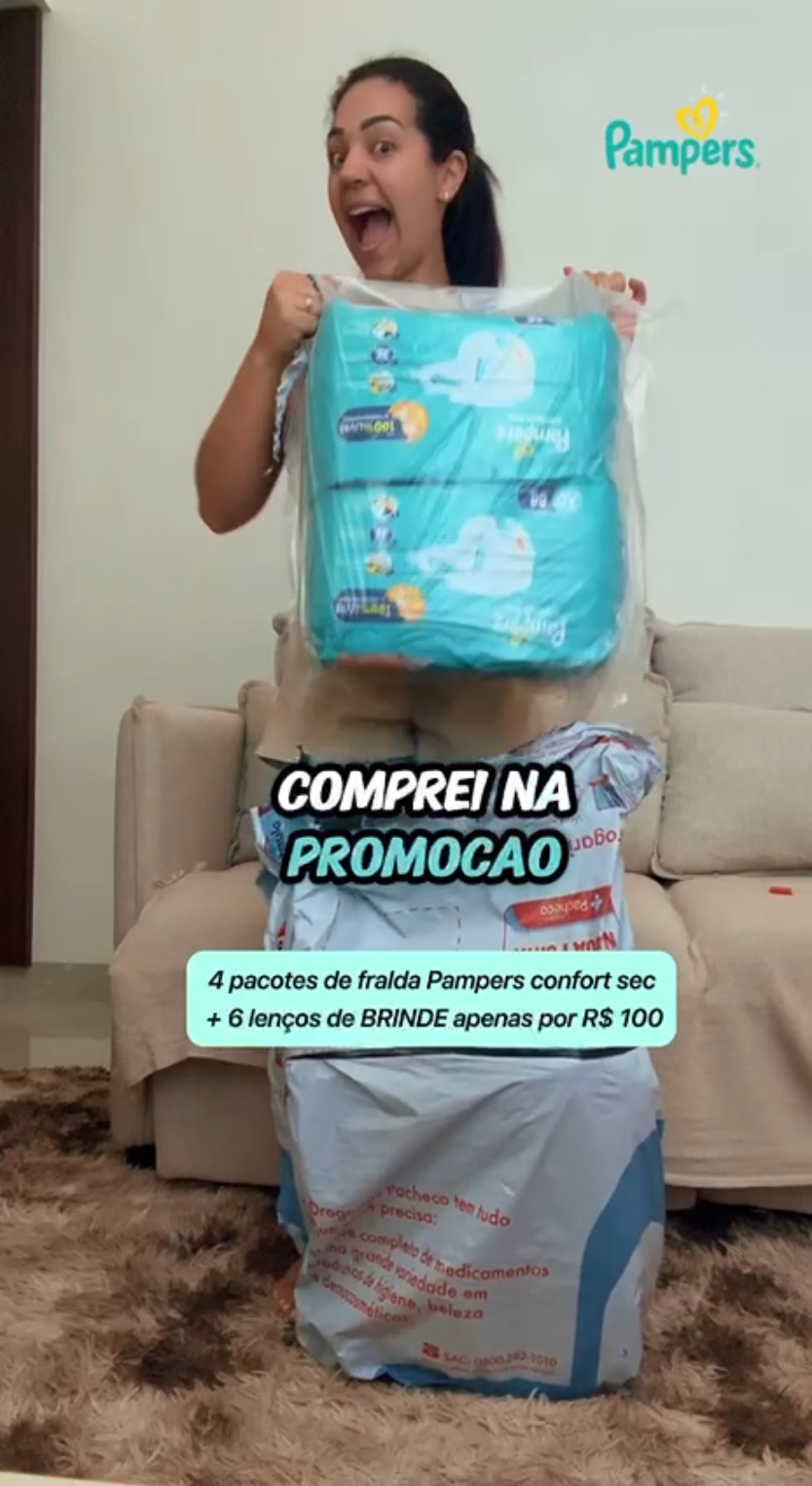 Mamães promoção de Fraldas Pampers, eu amei 🩵 #pampers #fraldas #fraldaspampers 