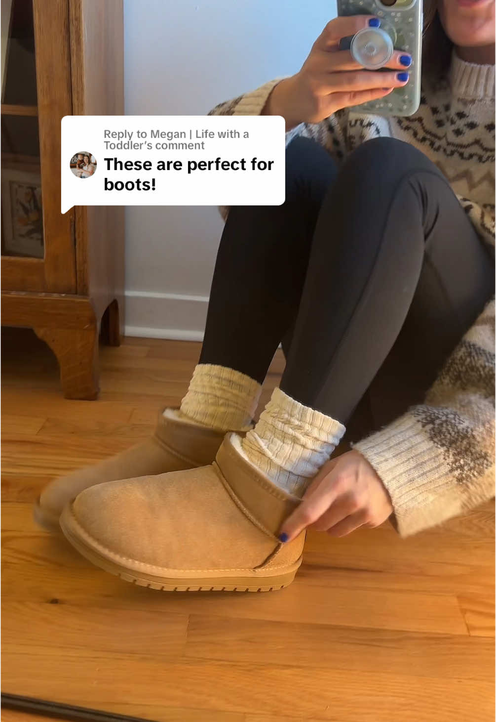 Replying to @Megan | Life with a Toddler I love these socks with boots! My go-to for all of the cozy cold weather outfits 🧦🍂✨ #scrunchysocks #bootsocks #crewsocks #socks #fallootd #tiktokshopblackfriday #tiktokshopcybermonday #tiktokshopholidayhaul 