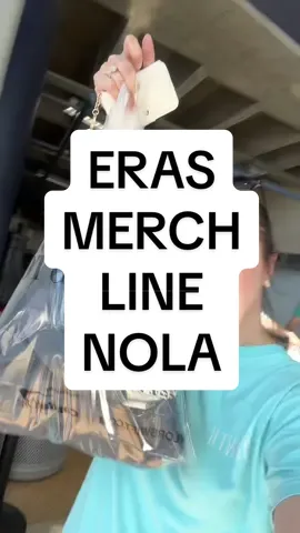 Eras merch line progress!! 3 hours and $200 later 🫠🤍 worth it! #erastour #erasmerch #erasnola #erastourmerch #nolaerastour #fyp 