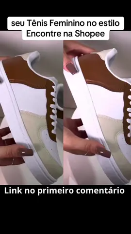 Tênis Feminino Caramelo Branco Casual Confortável ##tenis##shopee##feminino##achadinhos
