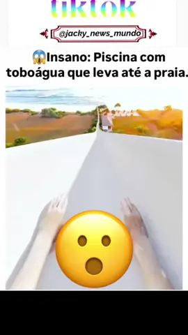 Toboágua que vai até a  praia.  #praia #toboagua 