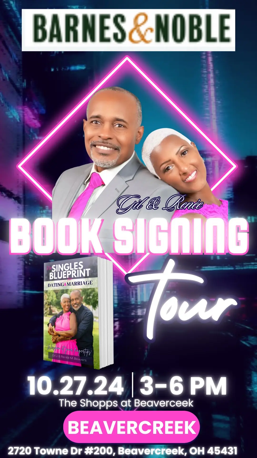 Hello,we are Gil & Renée of the RICH Relationship Refuge. Please join us at Barnes & Noble and BeaverCreek tomorrow from 3 to 5. We would love to meet you in person. https ://dot.cards/richrelationshipsrefuge