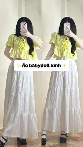 Phối gì cũng xinh#reviewquanao #aokieunu #babydoll #aodep #goclamdep #outfit #xuhuongtiktok2024 #virall 